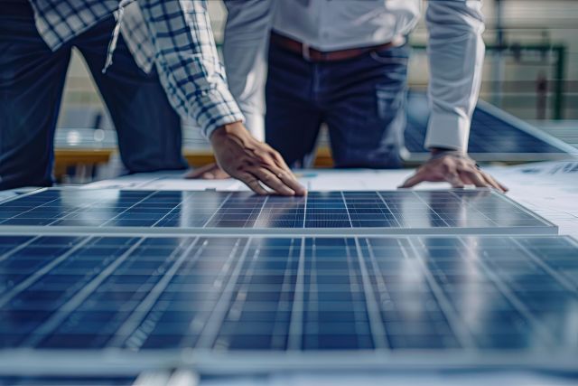 architects-discussing-solar-panel-placement-blueprint