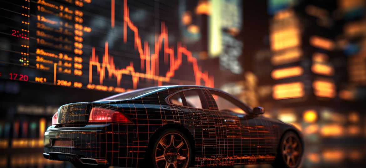 air freight and investment stock graphs showing on the screen Ge