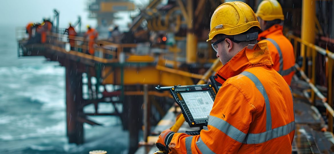 Experienced Bridge Construction Team Inspecting Safety Protocols